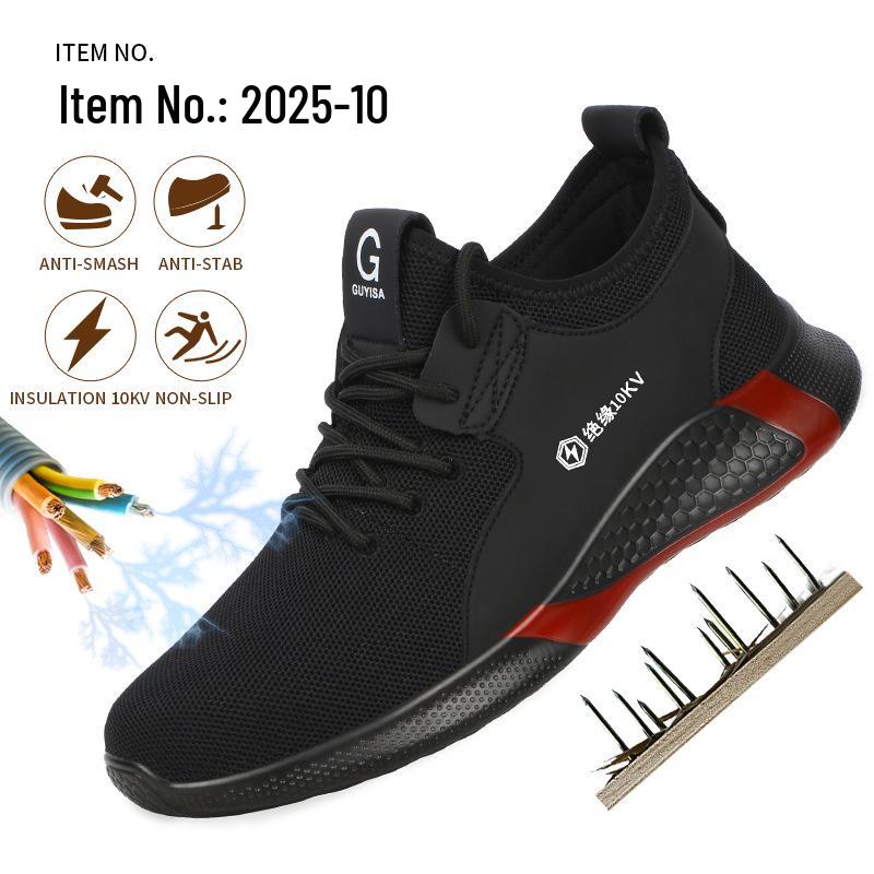 15KV Insulated Summer Men's Steel Toe Safety Shoes - Fashionable, Comfortable & Breathable Electrician Footwear