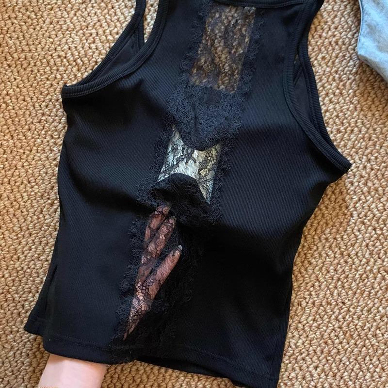 Foarte recomandat: Vestă de vară pentru femei din dantelă cu spate gol și cupe pentru bust