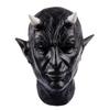 Mephistopheles Demon Horn Mask Cosplay Horror Devil Killer Latex Helmet Halloween Masquerade Carnival Party Costume Props