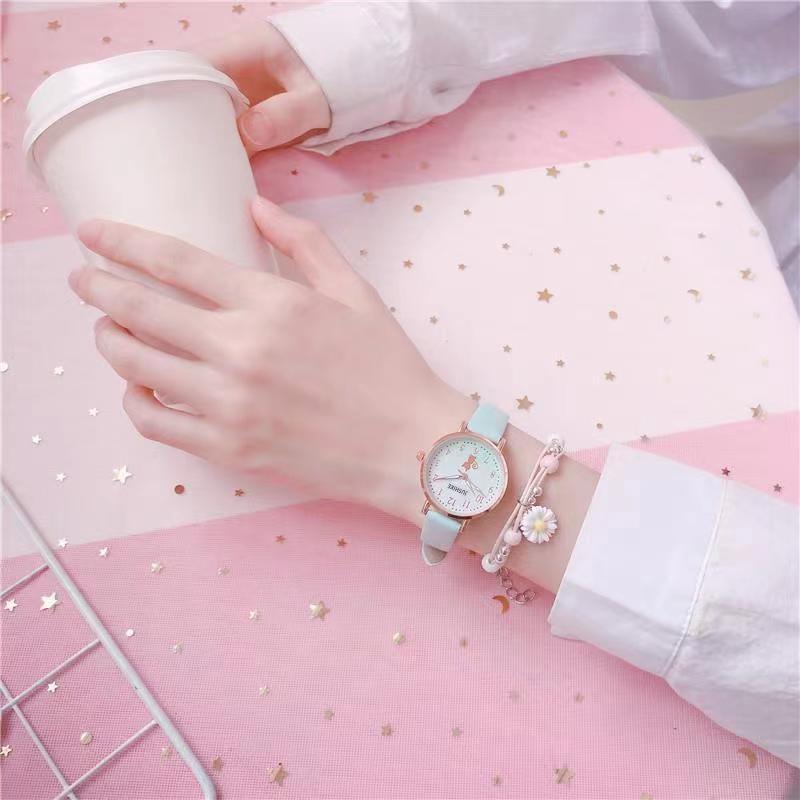 Quartz Watch, Women's Model, Seven-point Cat, Six-point Cat, Love Luminous Needle Student Watch
