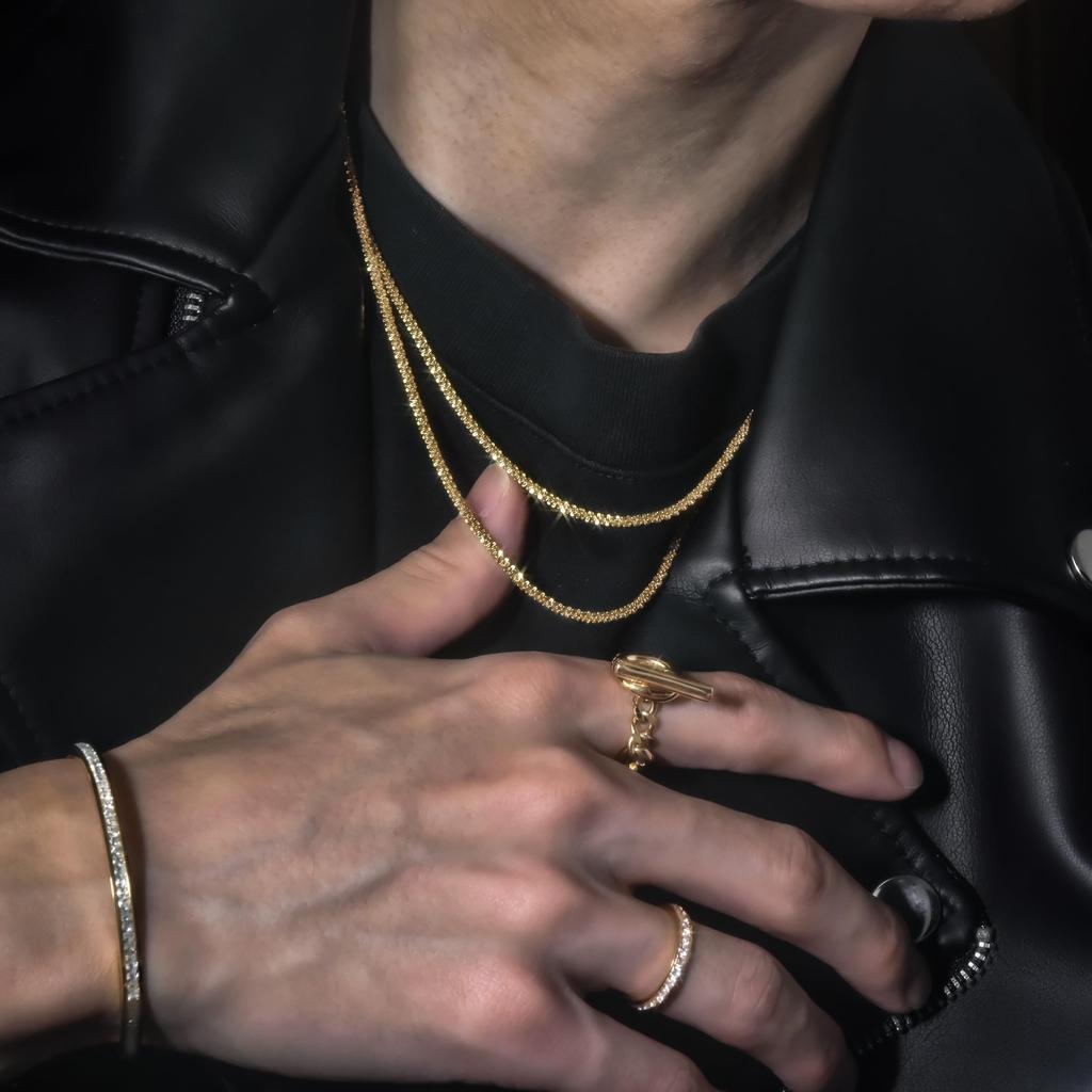 [Lucliss] Chain Necklace, Sparkling Chain, Surgical Stainless Steel 316L, Gold