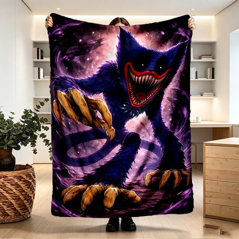 Huggy Wuggy Print Blanket - Soft & Comfortable, for Bedroom, Travel, Sofa, Home Decoration - Birthday Christmas Gift for Friend