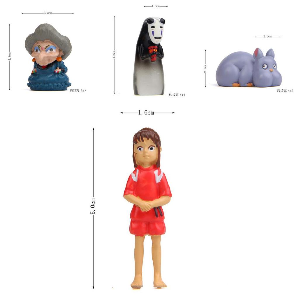 Cute Chihiro Yubaba No Face Man Rat Anime Character Mini Model For Home Decor And Gift Giving