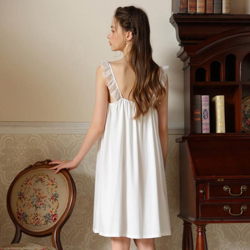 Sommer süße Mädchen mit Brust Pad Rock Pyjamas Französisch Spitze Slip Nachthemd