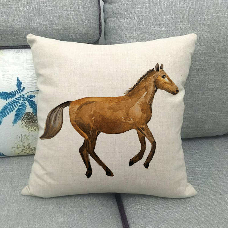 Animal Color Oil Painting Patterns Digital Printing Short Plush Pillow Covers For Car Sofa Office Cushion Cover Home Goods