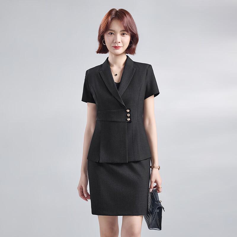 

Женский летний профессиональный костюм с коротким рукавом M