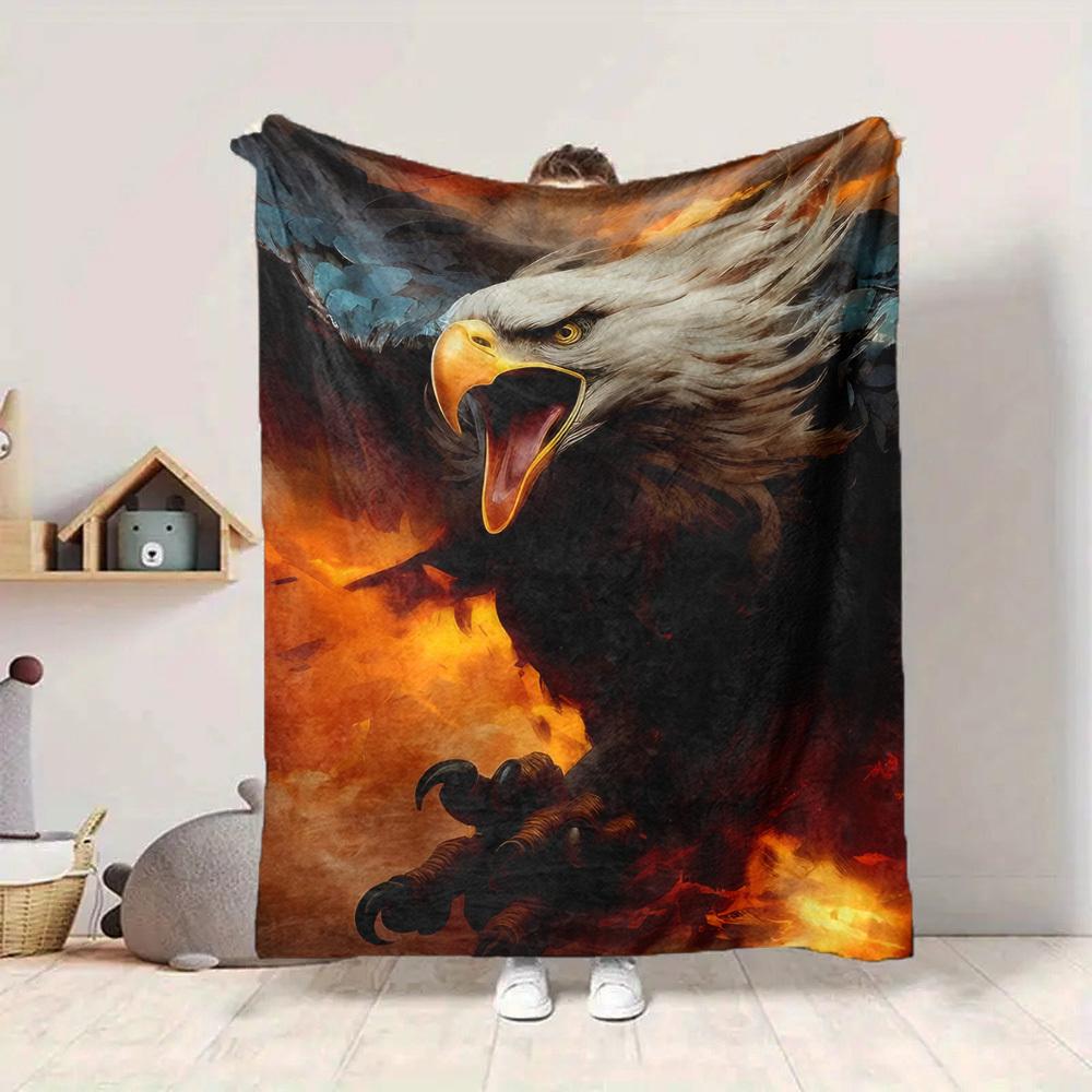 1pc Eagle, Fire Blanket Lightweight Blanket Throw Blanket For Sofa, Bed, Travel, Camping, Livingroom, Office, Couch, Chair yy251010050