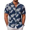 Men S Short Sleeve Tropical Print Hawaiian Casual Shirt