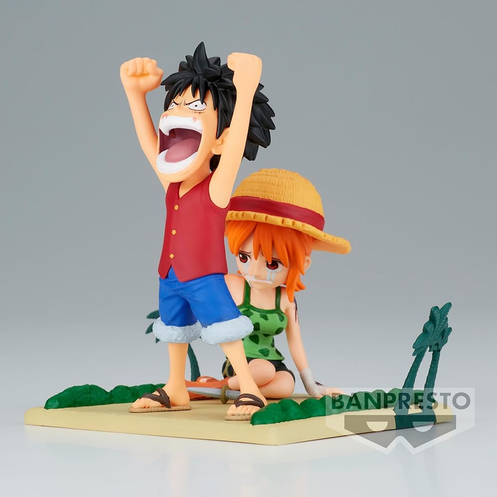 Banpresto One Piece Log Stories Luffy & Nami Collectible Figure 10cm Anime Character Toy