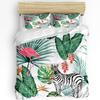 Nursery Bedding Set Comforter Duvet Cover Pillow Shams Funny Playful Jungle Animals Wildlife Mammal Bedding Cover Double Bed Set