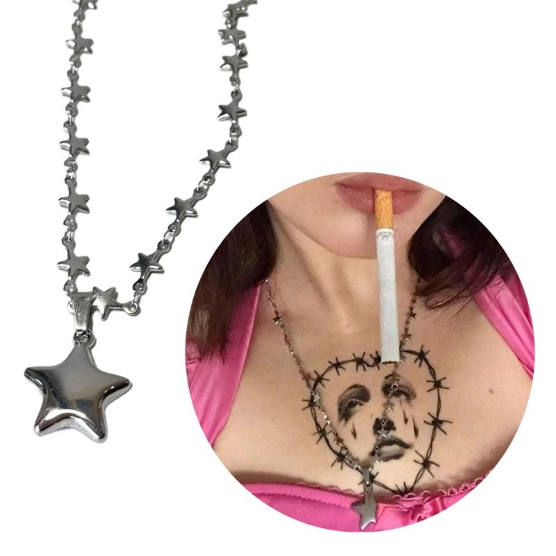 High Sense Five-pointed Star Necklace Female Temperament Collarbone Chain Korean Student Clavicle Chain Simple Jewelry