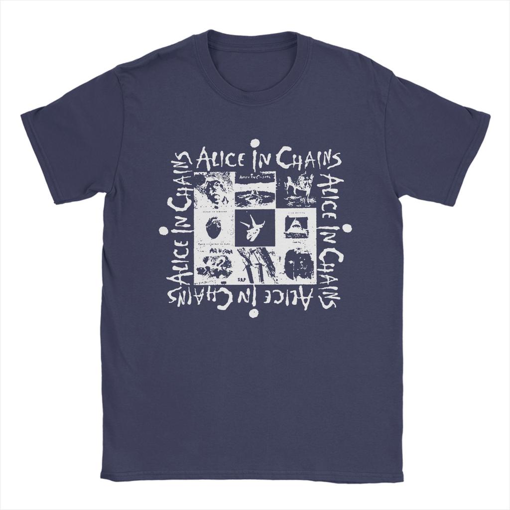 Camisetas de Rock Alice In Chains para Hombre Algodón Puro Camiseta Divertida Cuello Redondo Camisetas Manga Corta Ropa 4XL 5XL 6XL