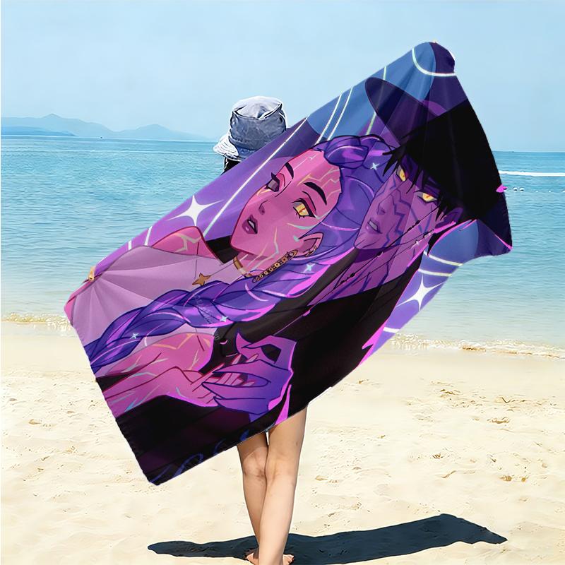 1Pc Purple Hair Hunter Beach Towel Microfiber Beach Towel Thin Absorbent For Beach Swimming Yoga Bath Sports 0917206