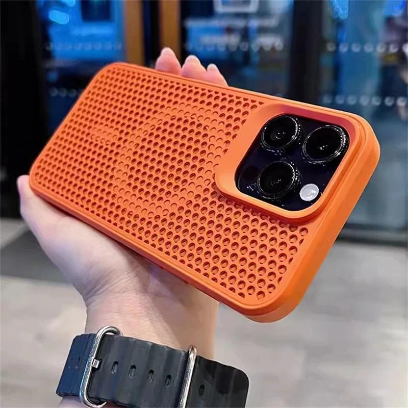 Dissipate Heat Magsafe Phone Case For iPhone 11 12 13 14 15 16 Pro Max Plus Magnetic Shockproof Bumper Back Cover