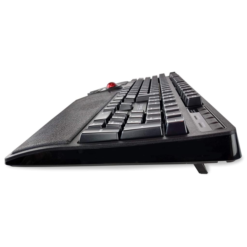 Elecom Trackball Keyboard Wired Premium Membrane Key Assignment Hardware Macro Compatible Wrist Rest Black TK-TB01UMBK