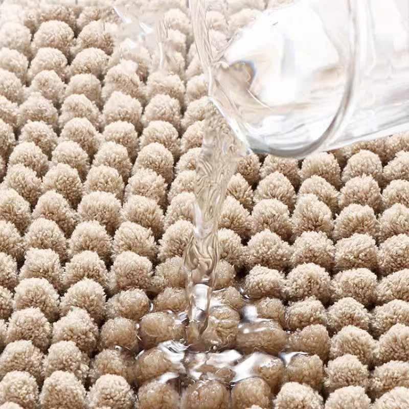 Chenille Bath Mat Super Soft Absorbent  Extra Dense Non-Slip Bathroom Rug Doormat