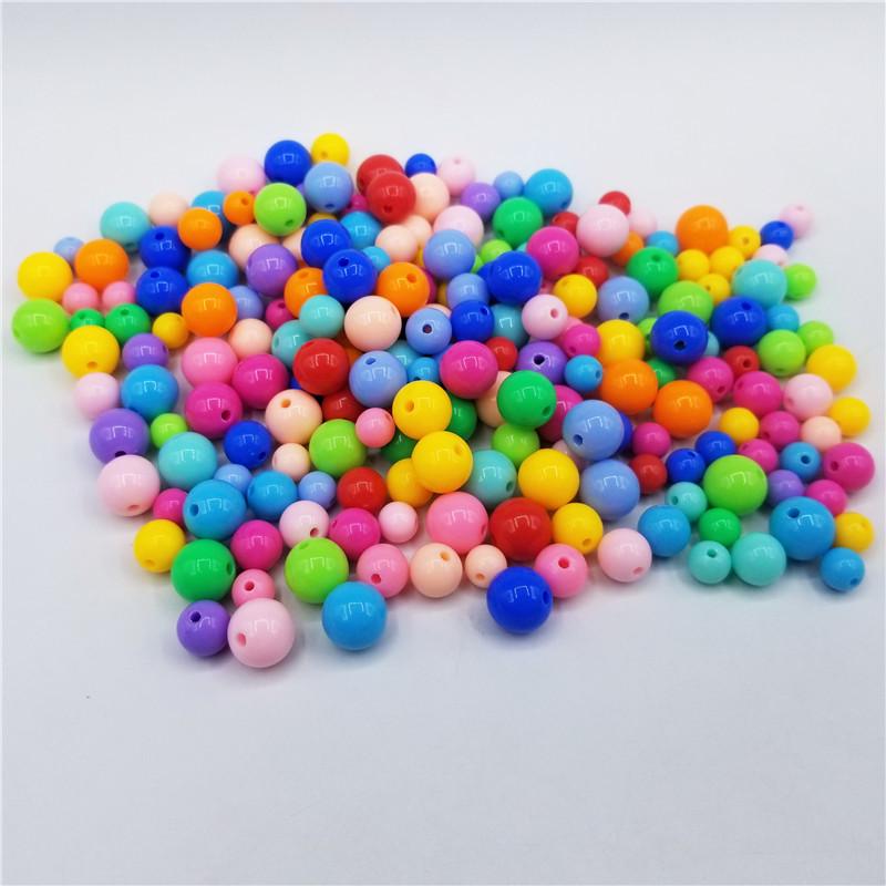 

8 мм 100/500 шт. Сплошные акриловые пластиковые ремесленные бусины Прямое отверстие Конфетные цвета для детского DIY изготовления ювелирных изделий Ремесленные аксессуары 100PCS разноцветный