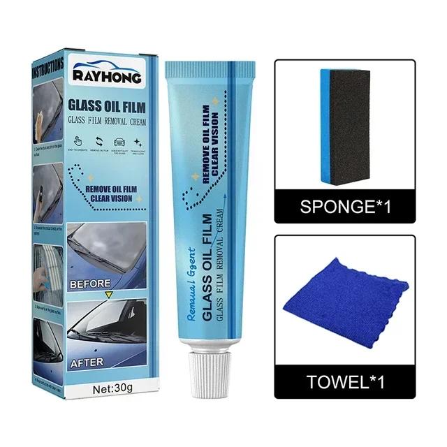 Universal Car Glass Oil Film Cleaner Auto Window Front Windshield Clean Polish Paste Polishing Degreaser Car Cleaning Tools 30g
