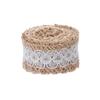 1m/roll Craft Satin Bow Wedding Lace Edge Sisal Trim Jute Burlap Hessian Ribbon