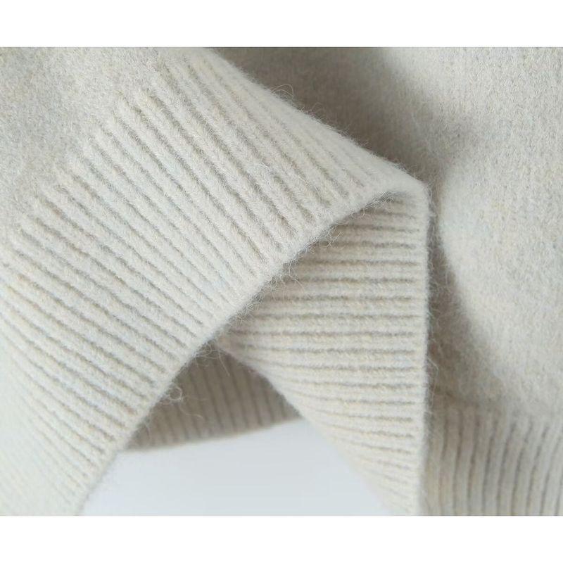 Kaslead New Women clothes Western Style Fashion Simple and Versatile Loose round Neck Long sleeve Pullover Sweater