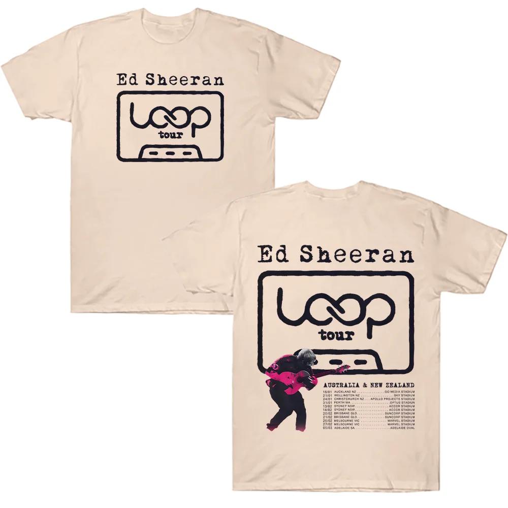 2026 Ed Sheeran Loop Tour T-shirt Cotton Men's Summer Cotton T-shirt New Fashion Loose Unisex Hip Hop Graphic Clothing Y2K