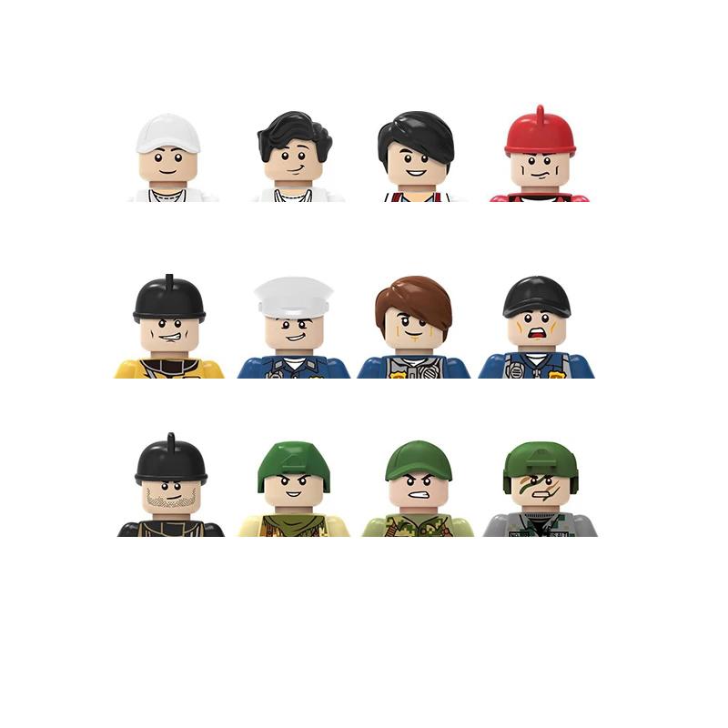 Non-Toxic City Characters Action Figures Building Blocks Policeman Teacher Fireman Occupation Mini Figurine Dolls Bricks Set Children Toys