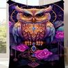 1pc Owl Print Blanket, Soft Warm Throw Blanket Nap Blanket For Couch Sofa Office Bed Camping Travel