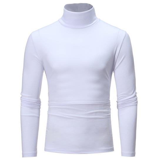 Männer Herbst Winter Slim Fit Bodenbildung T-shirt Rollkragen Lange Ärmel Einfarbig Elastische Dünne Pullover Tops Streetwear
