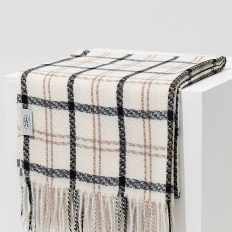 RECLOW MADRA Pastel Check Muffler IVORY