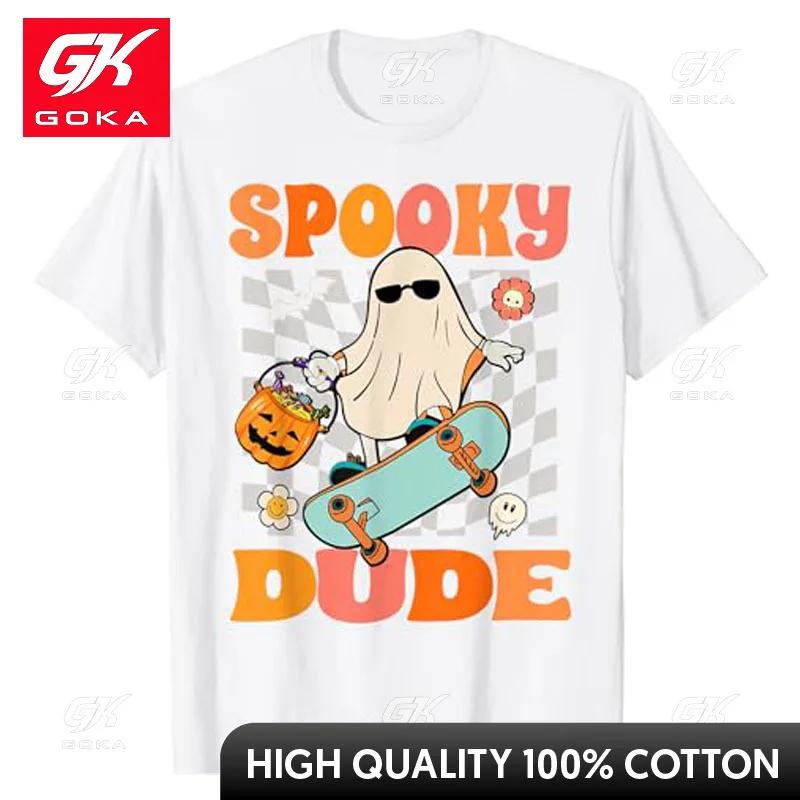 Skateboard Boo Spooky Jack O Lantern Halloween Costumes Boys TShirt Funny Unisexs Fashion Thanksgiving Day Graphic Tee Top Gifts S