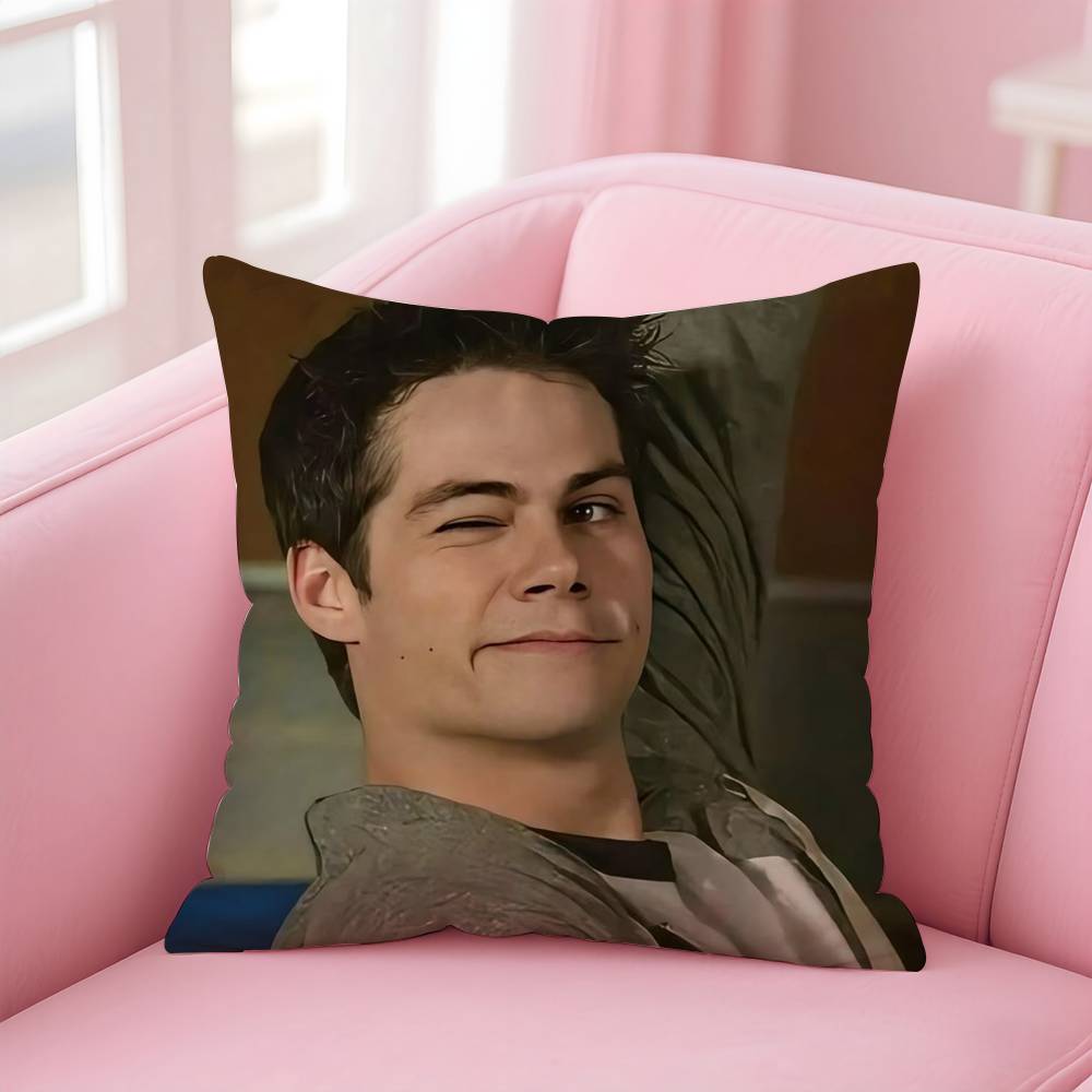 American Actor D-Dylan O Brien Pillow Case Anti-Dustmite Pillow Invisible Zipper Silky Short Plush Sofa Cushion Cover