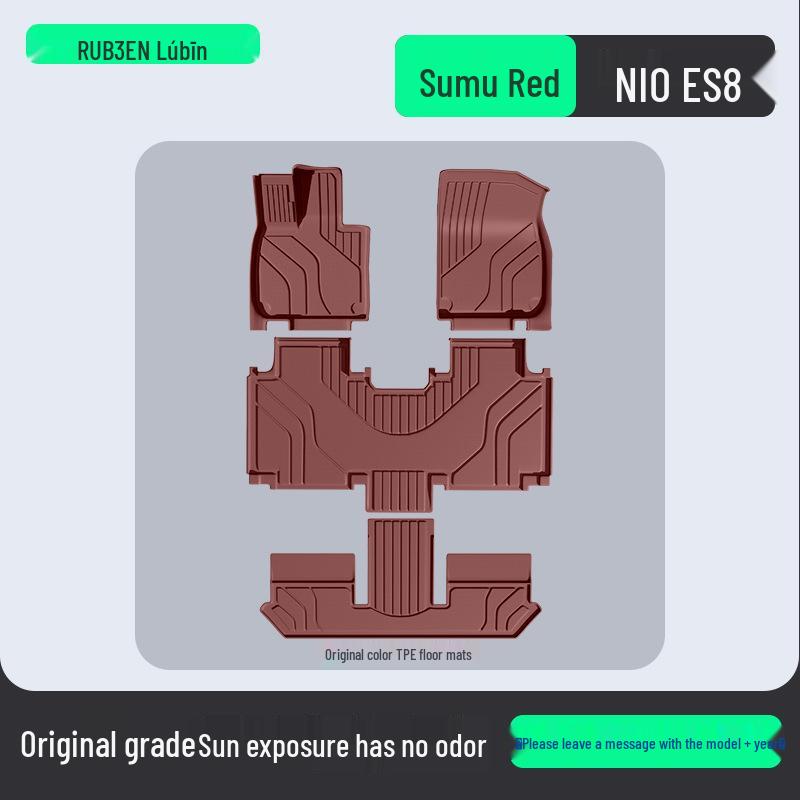 Pamir Brown TPE Floor Mats for Nio ES8 - Complete Car Interior Accessory Set