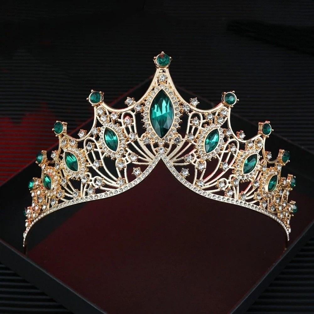 Elegante Barock Kristall Krone Wunderschöne Strass Tiara Trendige Barock Königin Diademe Hochzeit Braut