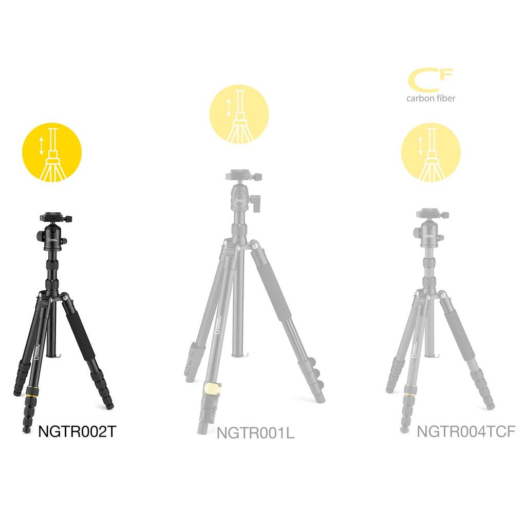 National Geographic Travel 5 Twist Convertible to NGTR002T Tripod, Aluminum, Sections, Lock, Compact, Monopod,