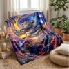 Elephant In Van Gogh Style Night Theme Blanket Lightweight Warm Flannel Blanket Decorative Throw Blanket for Home Decoration