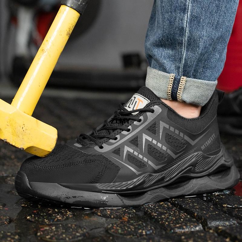 Lightweight Safety Shoes Men Steel Toe Sneakers Puncture Proof Safety Work Boots Man Anti-smash Work Shoes Plus Size 48 Footwear