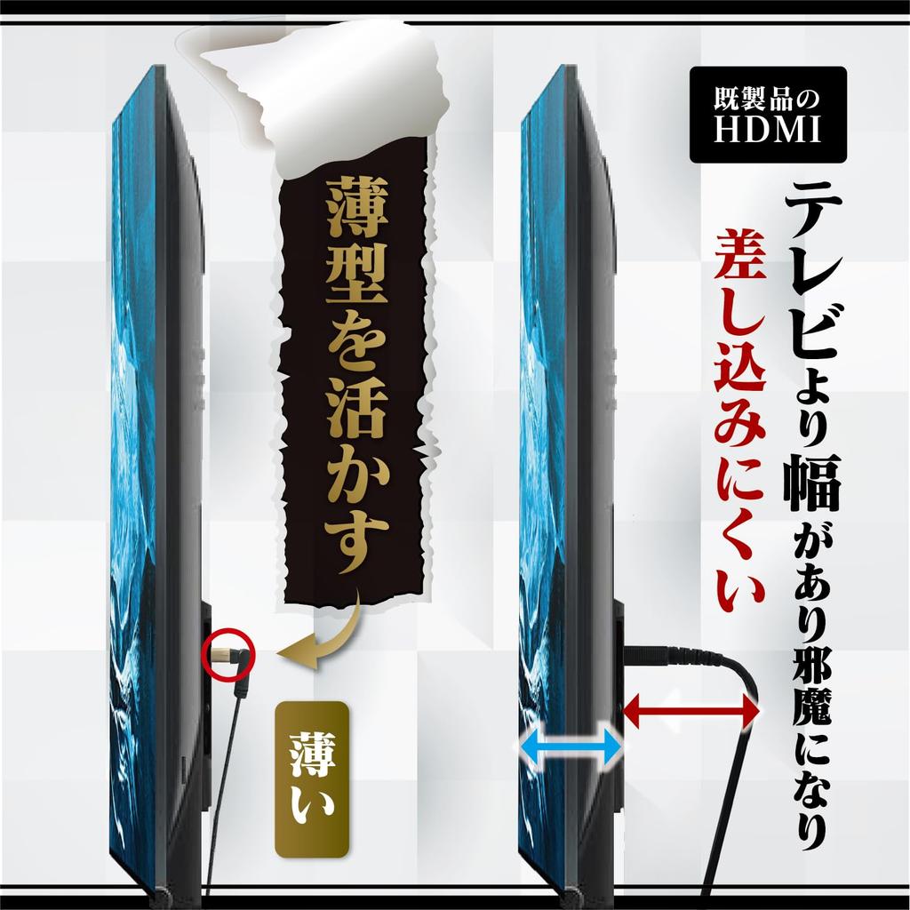 Flexible HDMI 4K for Flat Screen TVs and Still Video Nintendo and Other Compatible with and Other Devices with HDMI Full HD HDR ARC BIZ L-Shaped