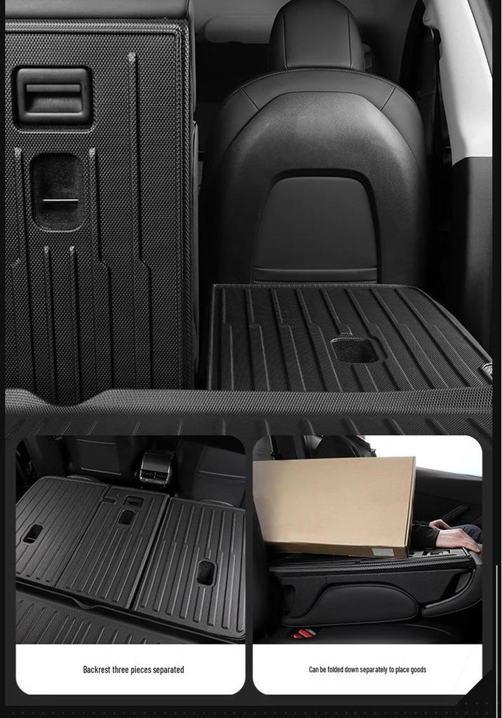 Tesla Model Y Refresh Trunk and Floor Mat Set - TPE Front, Rear, and Tail Box Mat Accessories