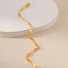 Womens Minimalist 18k Gold Plated Geometric Thin Chain Gold Bracelet