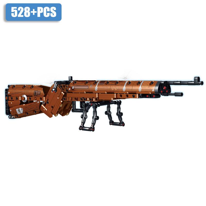 Military MOC M2 Machine Gun Sniper Rifle K98 MP5 AK47 M4A1 Gatling Gun Building Blocks DIY UZI Weapon Bricks Toys For Kids Gifts