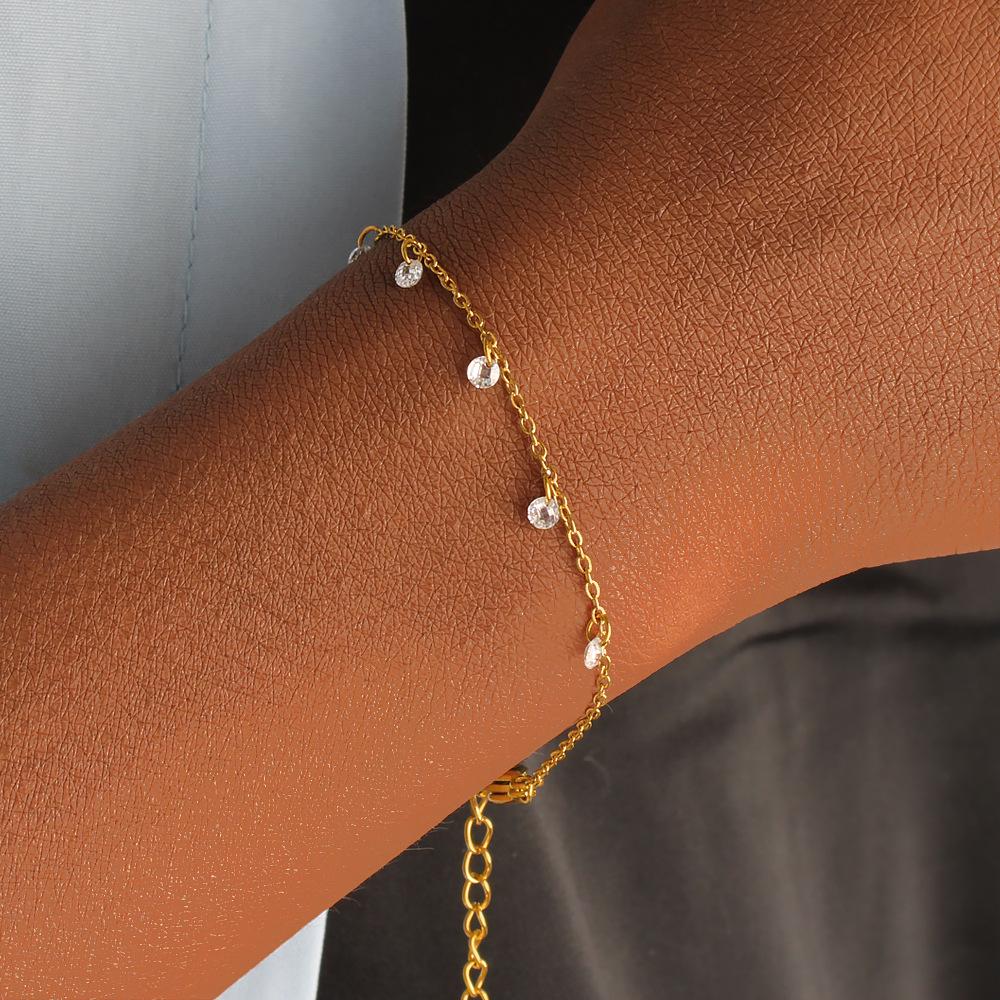 Korean Style Shiny Zircon Bracelet Necklace for Women - Versatile, High-End Summer Accessories