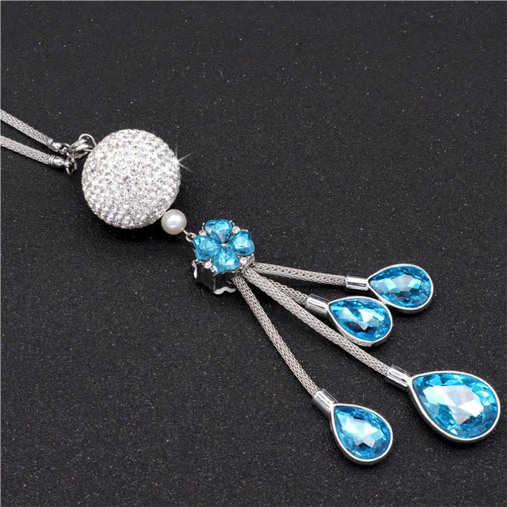 Car Rearview Mirror Pendant Universal Auto Decor Exquisite Shiny Crystal Craft Hanging Decors Interior Pendants