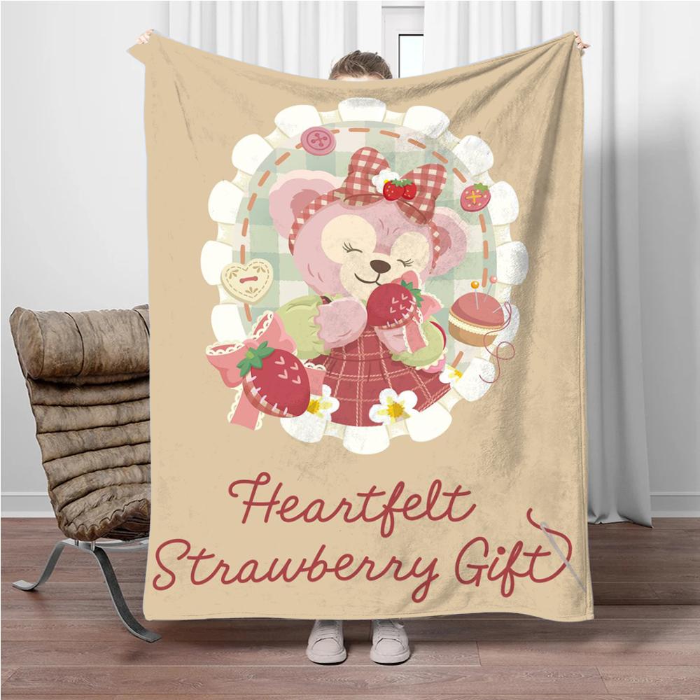 Disney Duffy Bear HD Flannel Thin Blanket.Four Season Blanket. Travel Picnic,for Sofa,Beds,Living Rooms,Fluffy Blanket Gifts