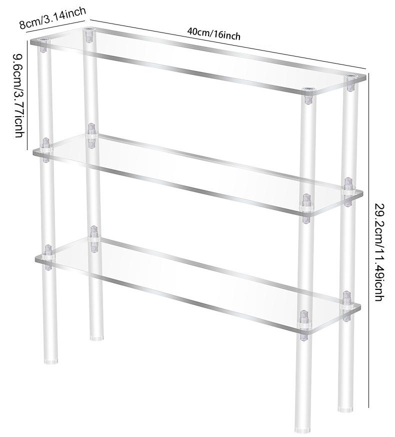 Vertical Acrylic Display Stand Ladder Storage Shelf for Bubble Mart Dolls,Labubu Collectibles,Figures,Perfume,Cosmetics,Cupcake