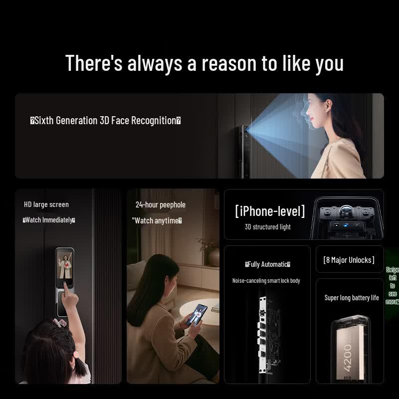 TCL K7G Plus 3D Face Recognition Smart Door Lock