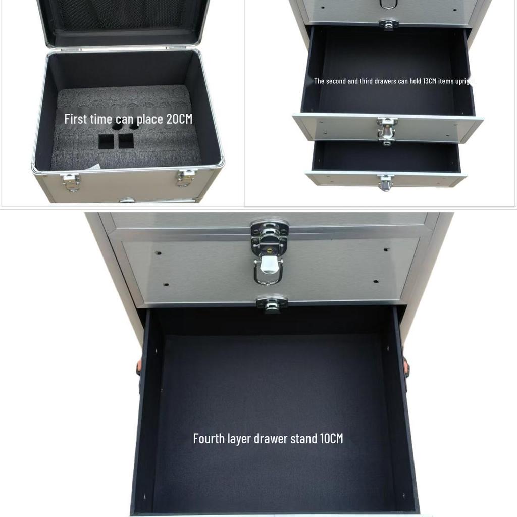 Multi-layer Wheeled Makeup & Nail Art Toolbox with Drawer