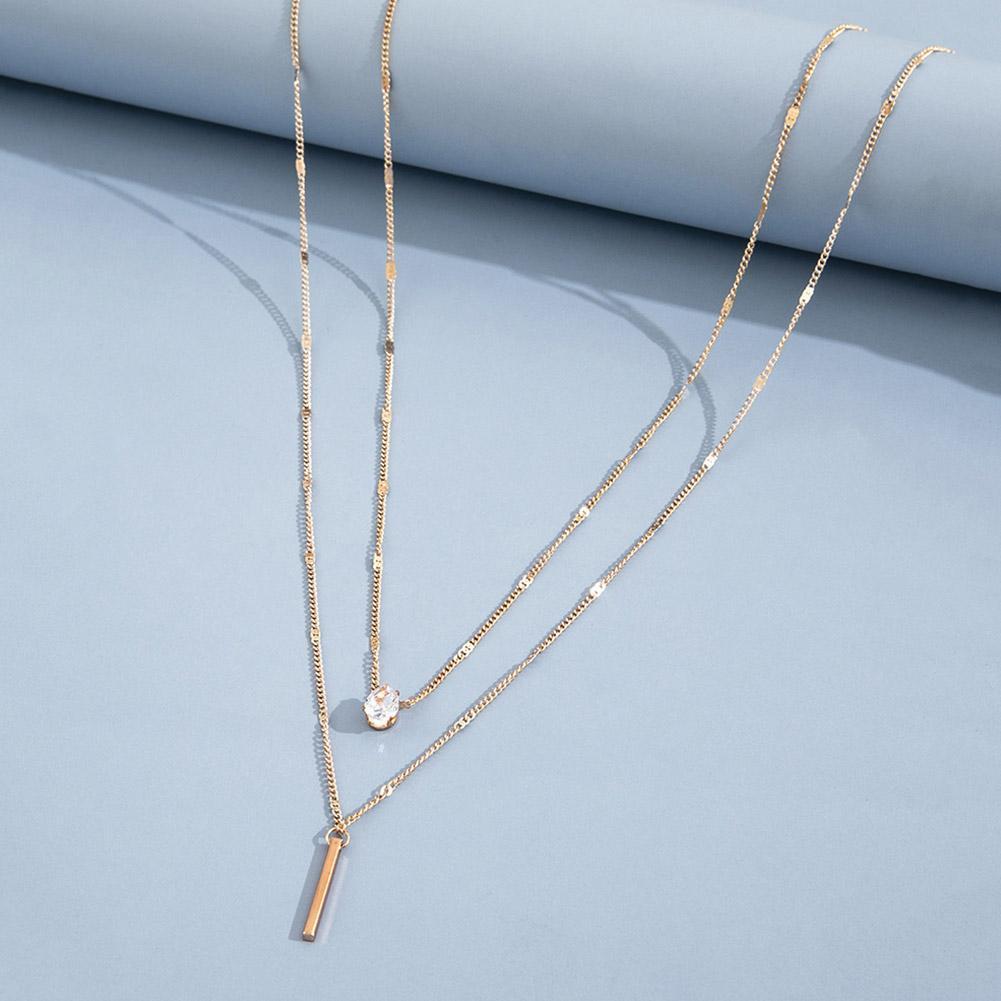High Quality Simple Double Layer And Drop Necklace Paved New Charm Fashion Classic For Women De G8I5