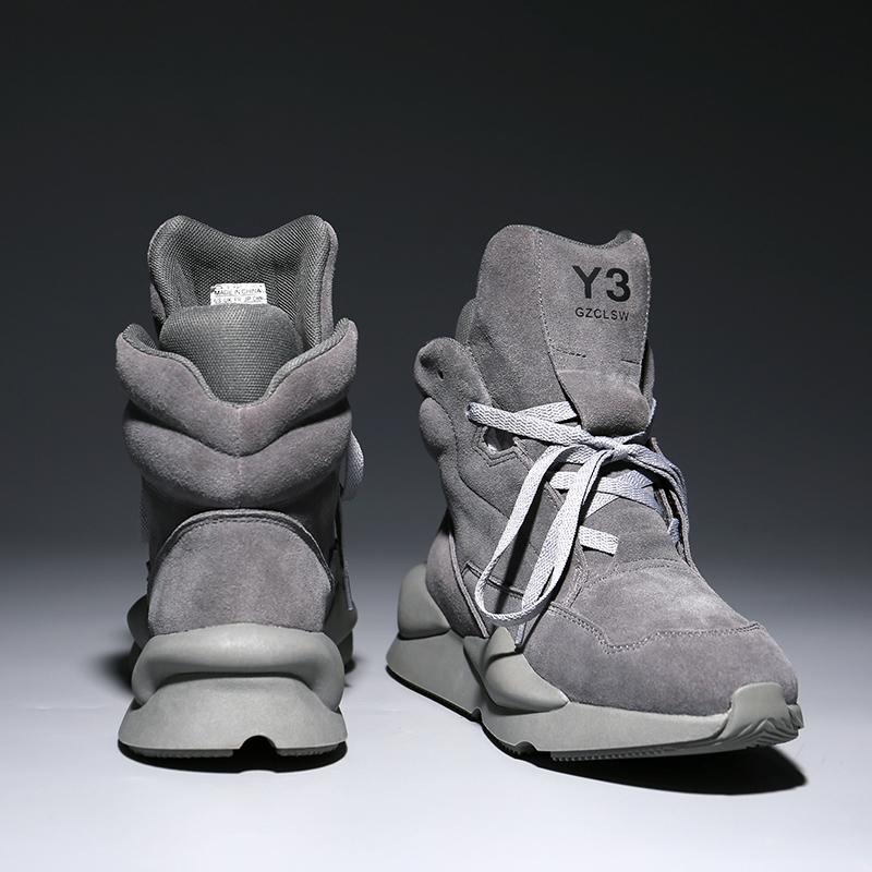 

Ботинки для мужчин на каждый день, для улицы, увеличивающие рост, кроссовки с круглым носком, высокие, из коровьей кожи, Botas vaquerass hombre 41 серый