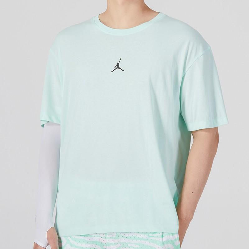 Jordan Pure Color Logo Crew Neck Pullover Short Sleeve T-Shirt Men Tops Mint-Green DH8922-379