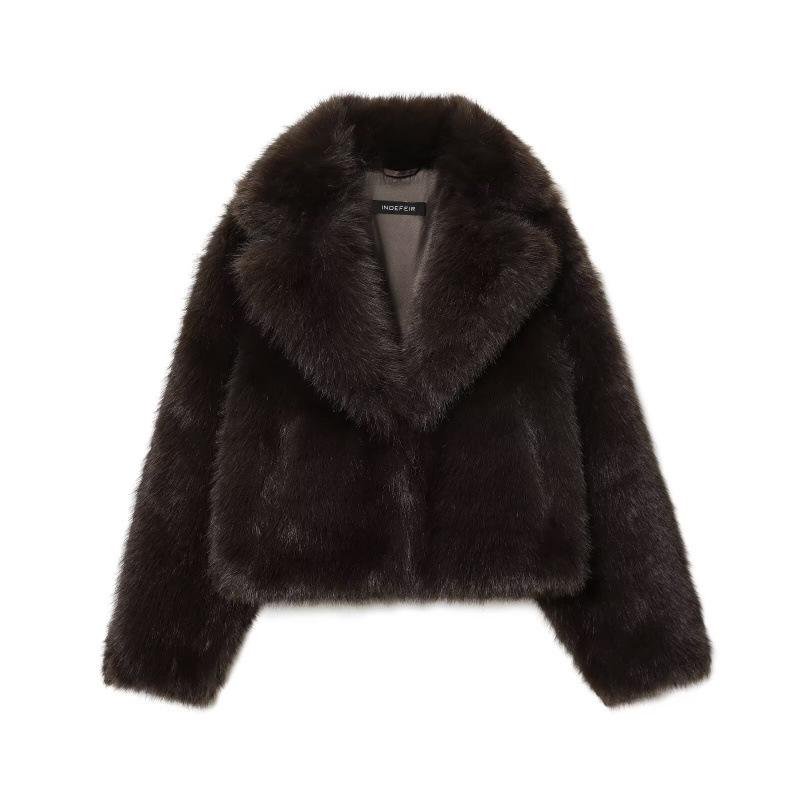 European & American Women s Fashion Faux Fur Short Coat Jacket - Casual Style Extra Small